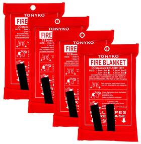 Fb12p4 Tonyko 3.9 X 3.9ft Fiberglass Fire Blanket For Emergency Surival Flame Retar