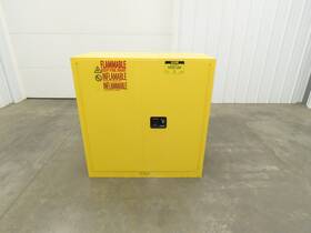 H-1563m-y Uline Yellow Flammable Safety Cabinet Dual Door 30 Gallon Liquid