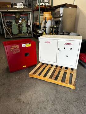 H-4177m Uline Lot Of 2 Benchtop Flammable Liquid Storage Cabinet