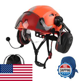 B0d2npnk6t Um Ultramaxx Safety Helmet Clear Visor Bluetooth Ear Muffs Hard Hat Vented