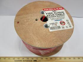 216-182 Vertical Cable 216-182/s/r/rd 18/2 Fire Alarm Audio Wire 2 Conductor 18 Awg Fplr Riser - Red 1000ft