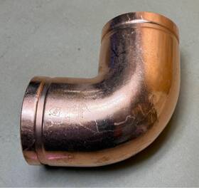 F040610c0c Victaulic 4 Inch Grooved Wrot 610 4-610 Cu Wrought Copper Tubing 90 Elbow 4-3/4