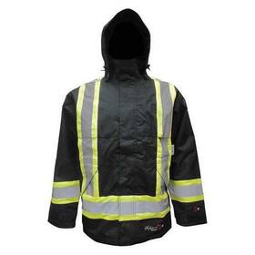 3907frwj-l Viking Flame Resistant Rain Jacket Black L