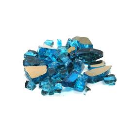 Vivid Heat 072783168338 10 Pounds Azuria Blue Premium High Luster Reflective Blended Fire Glass Ble