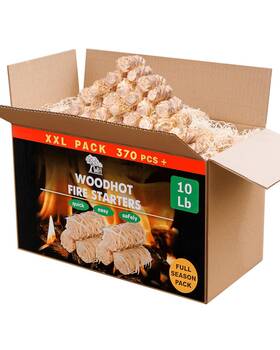 Wh 860011880806 Natural Fire Starters For Campfires And Grill - 10lb 370 Pcs Large Box L