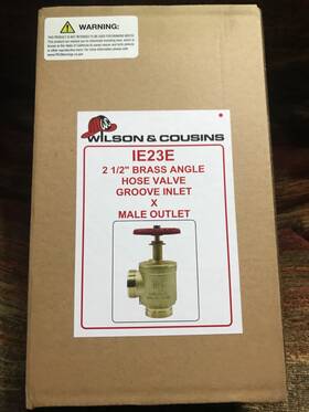 Ie23e Wilson And Cousins 2-1/2 Inch Brass Angle Hose Valve Female Inlet X Male Outlet Ie23