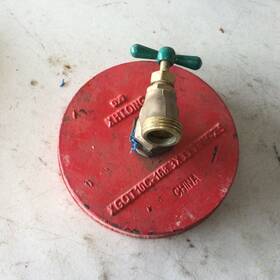 Xgot10c-168.3 Xhtong 33.7mm-2.5 6 Inch Red Groove End Cap With Concentric Hole And Brass Spigot Fire System
