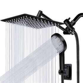 Yurnomy 727376180111 Shower Head 10 Inch Rain With Handheld Spray Combo 11ftft Angle