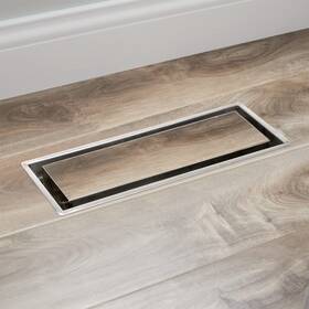 Zion Building Supplies 628090071412 Customizable Floor Registers 4 X 10 Inch Heavy Duty Steel Modern Flush Mount