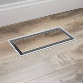 Zion Building Supplies 628090071429 Flush Mount Floor Register 4 Inch X 10 White Modern Air Vent For Ac And Hea