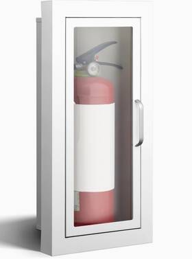 B0f89y1nzg Zonon 1 Pcs Semi Recessed Fire Extinguisher Cabinet Steel Wall Mount