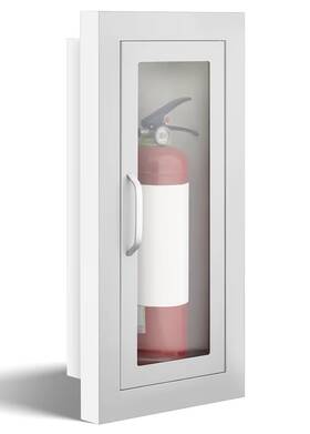 Jax-zonon-1892 Zonon 1 Pcs Semi Recessed Fire Extinguisher Cabinet Safety Box With Handle White