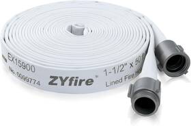 50ft-npsh Zyfire 1.5id Fire Hose - 1-1/2 Inch Id X 50 Ft Single Jacket Epdm Firefighter