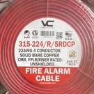 Vertical Cable 22AWG 4 Conductor Solid Bare Copper Fire Alarm 500FT Red. Fixed Price $50.00.