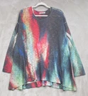 Jess & Jane Burnout Dyed Multicolor Cotton Knit Long Sleeve Tunic Top Size Xl. Fixed Price $27.90.