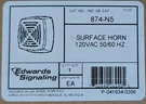 Edwards Signaling 874-N5 Surface Horn Same Day Shipping. Fixed Price $149.99.