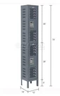 Global Industrial Ventilated Locker, 2-TIER 2, 12"WX18"DX78"H, Grey Color.. Fixed Price $159.00.
