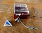 Society Of Fire Protection Engineers Triangle Logo Tie Pin & Chain. Fixed Price $29.99.