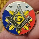 Masonic Enameled Lapel Pin-square & Compass Circular Badge. Fixed Price $7.91.