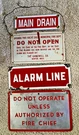 Metal & Porcelain Fire Sprinkler Signage Collection Used. Fixed Price $27.00.