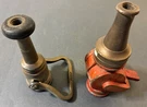 Two Vintage Fire Hose Nozzles 1 Elkhart Brass Mfg. Co. 0292 + Unmarked. Fixed Price $128.00.