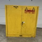 Justrite Gallon Liquid Safety Storage Flammable Cabinet 25300, 43"X18"X44". Fixed Price $450.00.