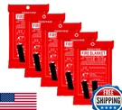 Tonyko Emergency Fire Blankets Flame Retardant Heat Insulation 5 Pack White Kitc. Fixed Price $75.20.