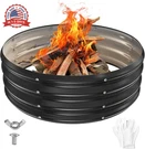 Ysejomp 36 Inch Round Galvanized Pit Ring/fire - Foldable And Perfect. Fixed Price $69.04.