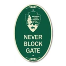 National Service - Permit Parking Only 12" X 18" Green Aluminum Oval Sign. Fixed Price $44.99.