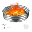 Ysejomp 48 Inch Round Galvanized Fire Pit Ft DIAMETER+1 Tall, Silver. Fixed Price $61.15.