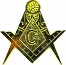 Masonic Extra Large Compass & Square Golden Lapel Pin. Fixed Price $14.99.