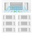 6 Pcs White 12 X 4 Inch Interior Size Air Ceiling Vent Covers 3 Way Sidewall .... Fixed Price $69.62.