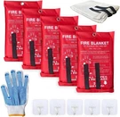 5 Pack 39.9X39.3 Fire Blanket Suppression Inch, White. Fixed Price $63.11.