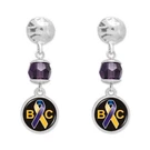Bladder Cancer Ivy Purple Crystal Awareness Silver Earrings Jewelry Gift. Fixed Price $22.49.