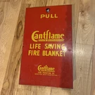Vintage Fire Extinguisher Blanket And Cabinet Wall Hung. Cantflame. Fixed Price $85.00.