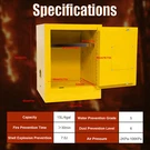 Yellow Fire Protection Steel Plate Safety Flammable Storage Cabinet 4 Gallon. Fixed Price $138.60.