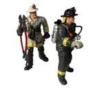 Chap Mei True Heroes 4" Action Figure Lot Of 2 Chief & Fireman With Gear. Fixed Price $15.92.
