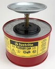 Justrite 10208 Plunger Can, 1/2 Gallon (2 Qts) Capacity, Galvanized Steel, 5 In. Fixed Price $54.99.