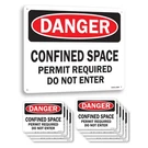 Confined Space Permit Required Do Not Enter Osha Danger Sign, Decal 5 Or 10 Pack. Fixed Price $377.99.