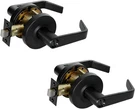Heavy Duty Privacy Door Lever Lockset, Matt Black, 2 Key Alike Sets. Fixed Price $149.99.