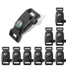 Coobigo 10PCS Pack Black 5/8" Compass Flint Scraper Fire Starter Whistle Buck.... Fixed Price $12.07.