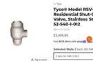 Tyco Model RSV-1 Residential Shut-off Valve, Stainless Steel, 2", 52-540-1-012. Fixed Price $1200.00.
