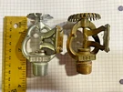 Two Hodgman Fire Sprinkler Heads: 1953 Chrome Pendant, 1961 Brass Upright. Fixed Price $24.99.