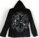 Toku Black Corduroy Hooded Jacket Coat Satin Dragon Liner Painted Lions Mens. Fixed Price $49.54.