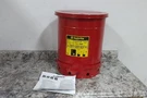 Justrite 09500 14 Gal Can Cap Red Powder Coated Steel Oily Waste. Fixed Price $24.99.