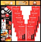 10 Pack Fire Blanket 39"X39" Emergency Safety Suppression Fiberglass Red For Hom. Fixed Price $86.39.