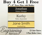 Office Door Plate With Holder Wall Sign Locker Custom Engraved 2" X 8". Fixed Price $8.75.