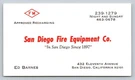 Vintage Business Card San Diego Fire Equipment California Barnes. Fixed Price $7.99.