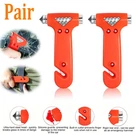 2PC Emergency Glass Breaker Window Hammer W/ Seatbelt Rescue Gear Compact Us. Fixed Price $10.50.
