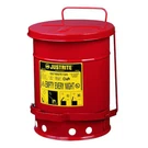 Justrite 09100 Oily Waste Can, 6 Gallon Capacity, Galvanized Steel, Red, Foot. Fixed Price $90.95.